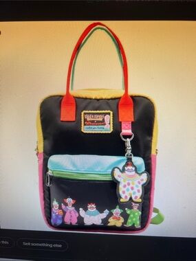 ISO Killer Klowns Black Multi-Color Tote Backpack with Clown Charm